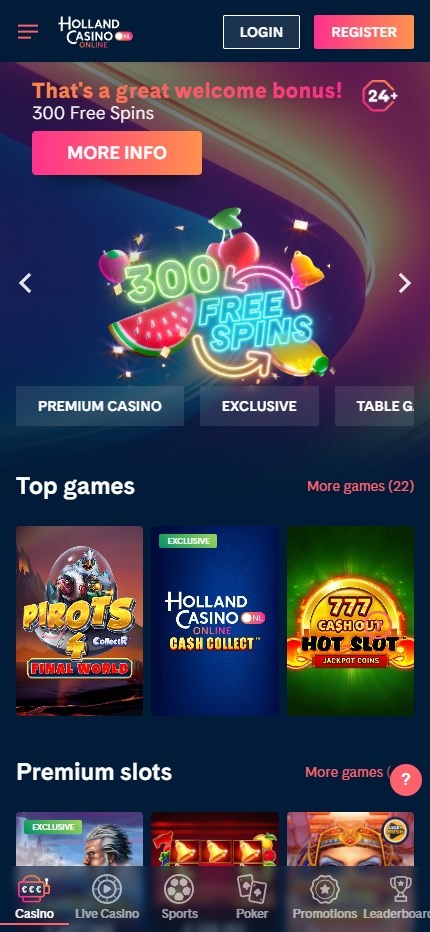 Holland Casino Online mobile home