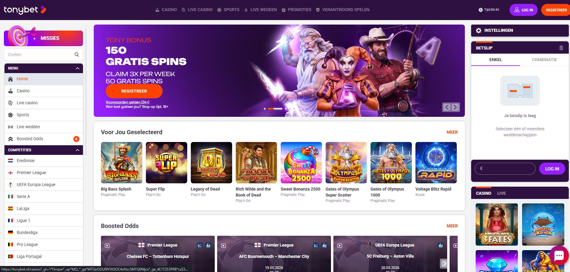 Tonybet Casino screenshot 1
