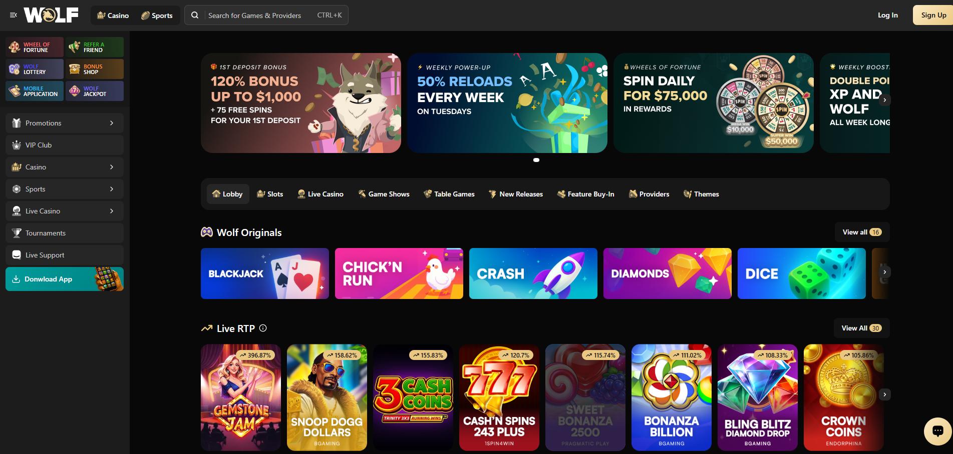 Wolf.io screenshot 2
