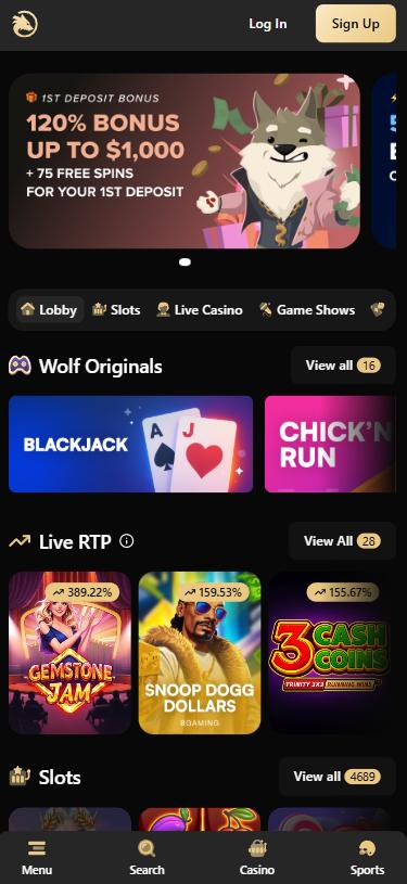Wolf.io mobile lobby